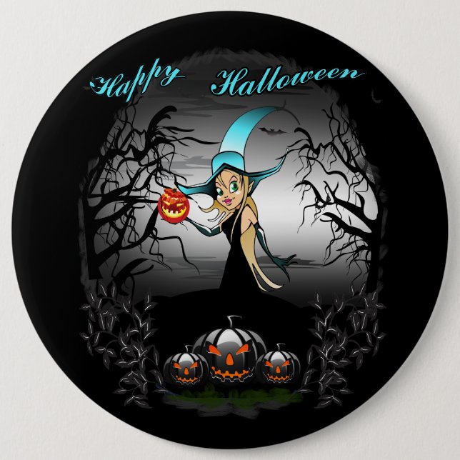 Happy Halloween 6 Inch Round Button (Front)