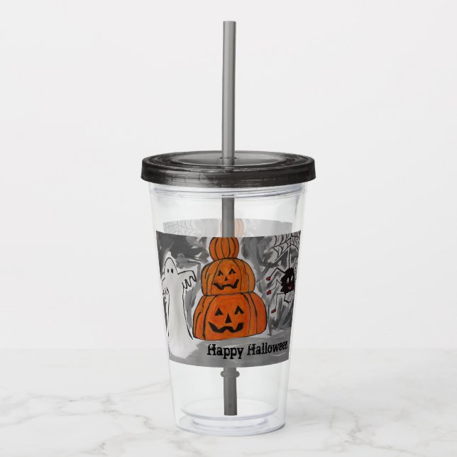 Happy Halloween Acrylic Tumbler (Front)