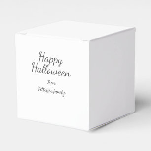 Happy Halloween add family name calligraphy modern Favor Box