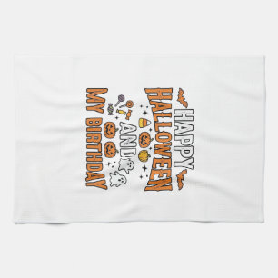 Happy Halloween And My Birthday Vintage Design_1 Kitchen Towel