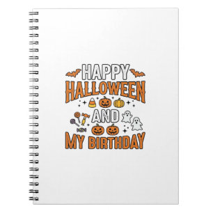 Happy Halloween And My Birthday Vintage Design_1 Notebook