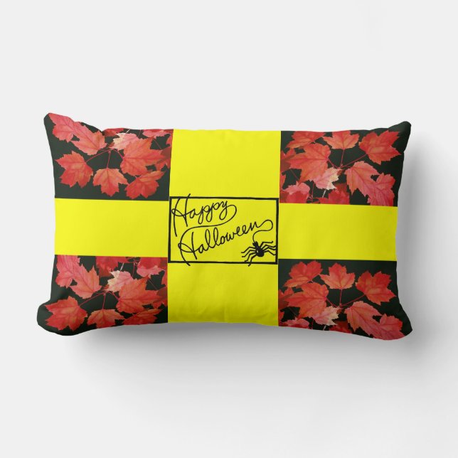 Happy Halloween and Spider - Lumbar Pillow (Front)