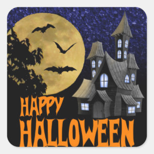 Happy Halloween autocollant Haunted house Flying b