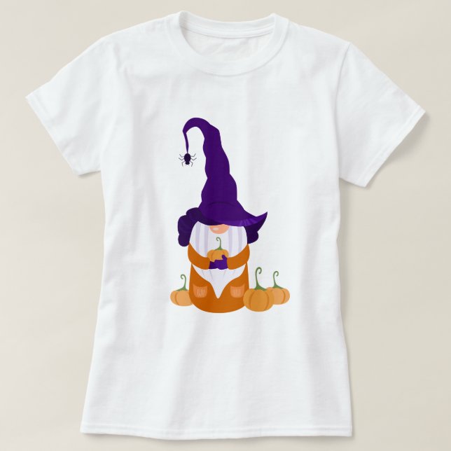 Happy Halloween | Autumn Fall Gnome T-Shirt (Design Front)