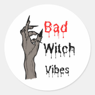 Happy halloween Bad Witch Vibes halloween Classic Round Sticker