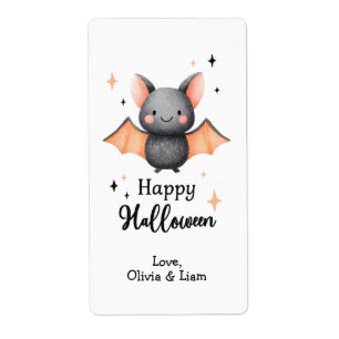 Happy Halloween Bat Custom Shipping Labels