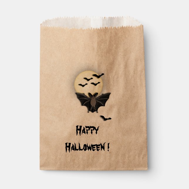 Happy Halloween Bat Favour Bag (Front)