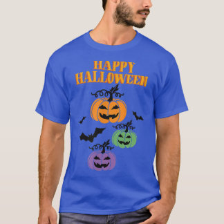 Happy Halloween Bat Jack o Lantern Pumpkin  T-Shirt