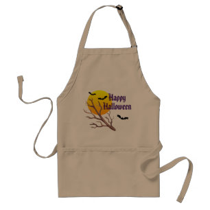 Happy Halloween Bats And The Moon Standard Apron