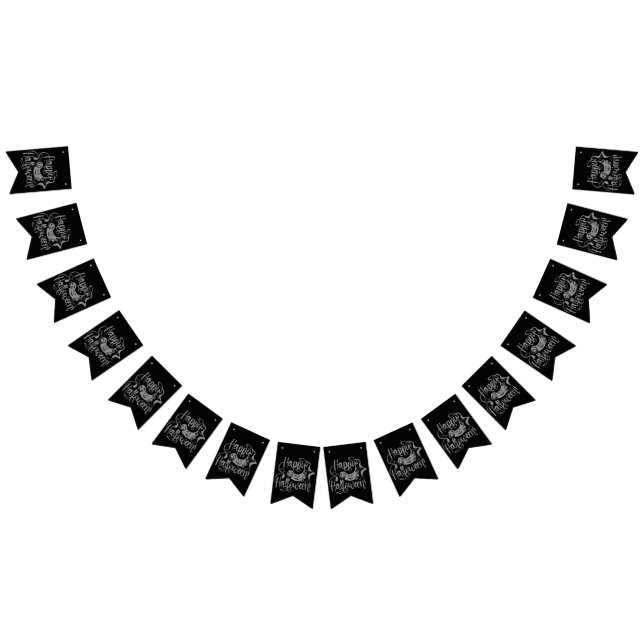 Happy Halloween bats  jack o lantern Bunting Flags (All)