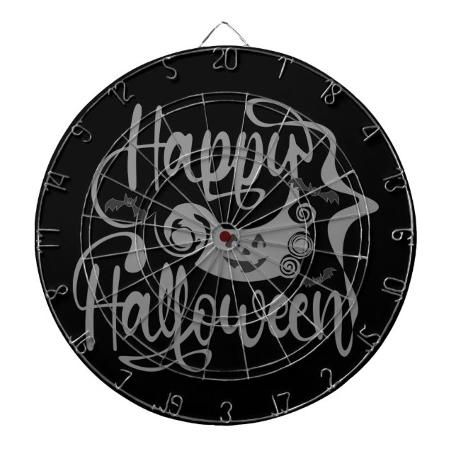 Happy Halloween bats  jack o lantern Dartboard (Front)