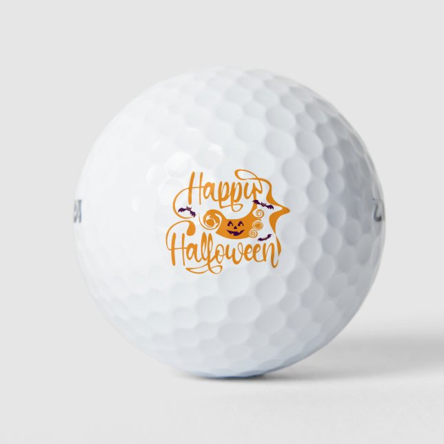 Happy Halloween bats  jack o lantern Golf Balls (Front)