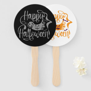 Happy Halloween bats  jack o lantern Hand Fan