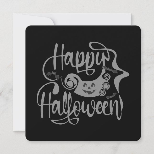 Happy Halloween bats  jack o lantern Invitation (Front)