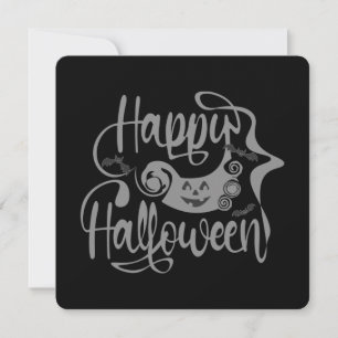 Happy Halloween bats  jack o lantern Invitation