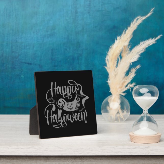 Happy Halloween bats  jack o lantern Plaque (Insitu)