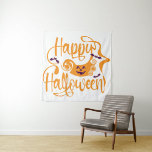 Happy Halloween bats  jack o lantern Tapestry