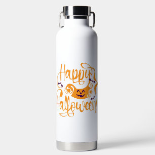 Happy Halloween bats jack o lantern Water Bottle