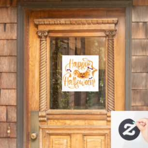 Happy Halloween bats  jack o lantern Window Cling