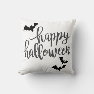 Happy Halloween Bats Throw Pillow