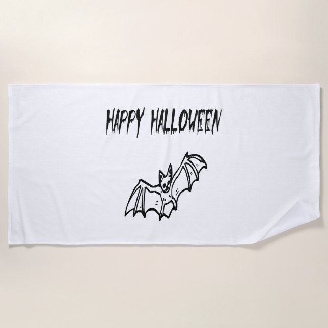 happy halloween                             beach towel (Front)