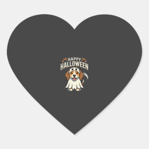 Happy Halloween Beagle Dog Design_1 Heart Sticker