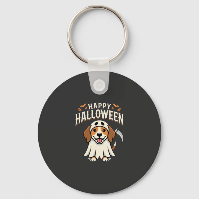 Happy Halloween Beagle Dog Design_1 Keychain (Front)