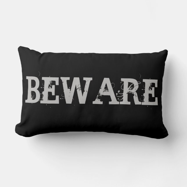 Happy Halloween Beware Lumbar Pillow (Front)