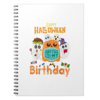Happy Halloween Birthday Born On October Hallowee Notebook