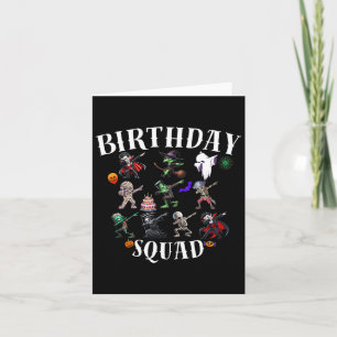 Happy Halloween Birthday Squad Matching Family Par Card
