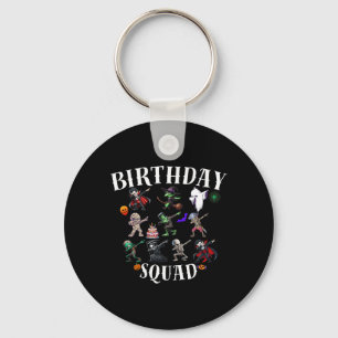 Happy Halloween Birthday Squad Matching Family Par Keychain