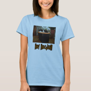 Happy Halloween Black and White Cat T-Shirt
