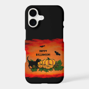 Happy Halloween , Black Cat , Bat and Pumpkin