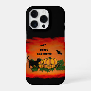 Happy Halloween , Black Cat , Bat and Pumpkin iPhone 16 Pro Case