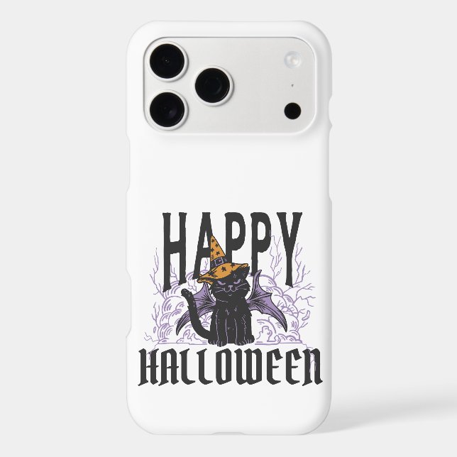 HAPPY HALLOWEEN BLACK CAT BAT WINGS  (Back)