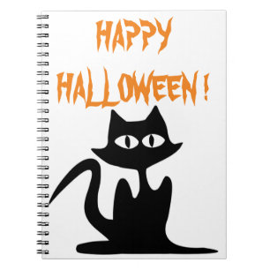 "HAPPY HALLOWEEN" BLACK CAT NOTEBOOK