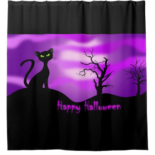 Happy Halloween Black Cat Purple (Front)