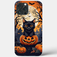 Happy Halloween black cat scene, Halloween gift
