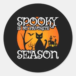 Happy Halloween Black Cat - Spooky Season - Funny Classic Round Sticker
