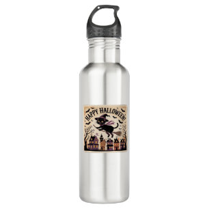 Happy Halloween Black Cat Witch Classic T-Shirt 710 Ml Water Bottle