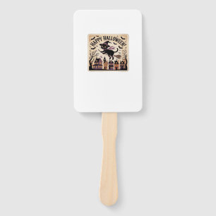 Happy Halloween Black Cat Witch Classic T-Shirt Hand Fan