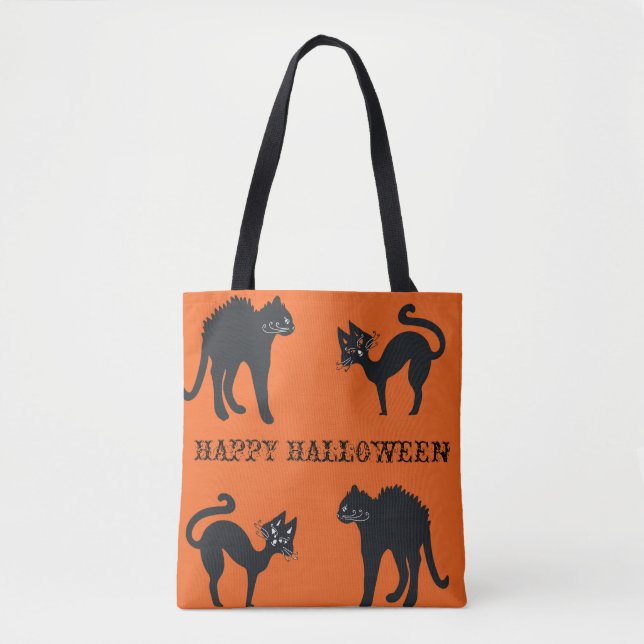 Happy Halloween Black Cats Tote Bag (Front)