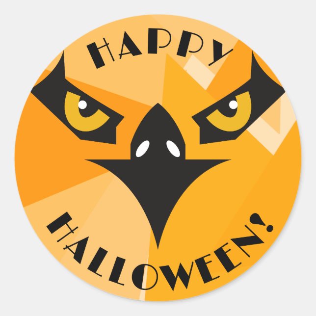 Happy Halloween Black Orange  Classic Round Sticker (Front)