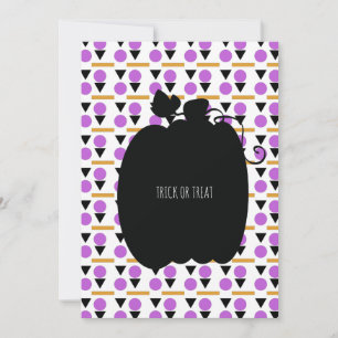 Happy Halloween Black Pumpkin and Pattern Card