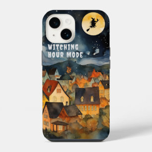 Happy halloween black white witch iPhone 14 case
