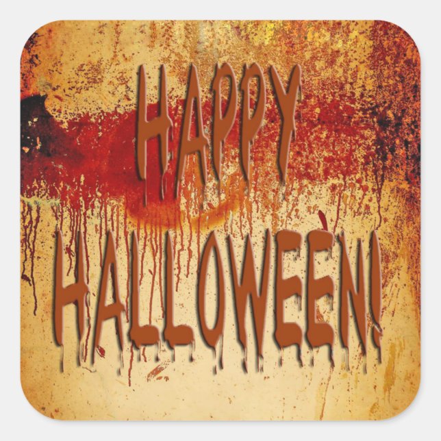 Happy Halloween Blood Stained Wall Sticker (Front)