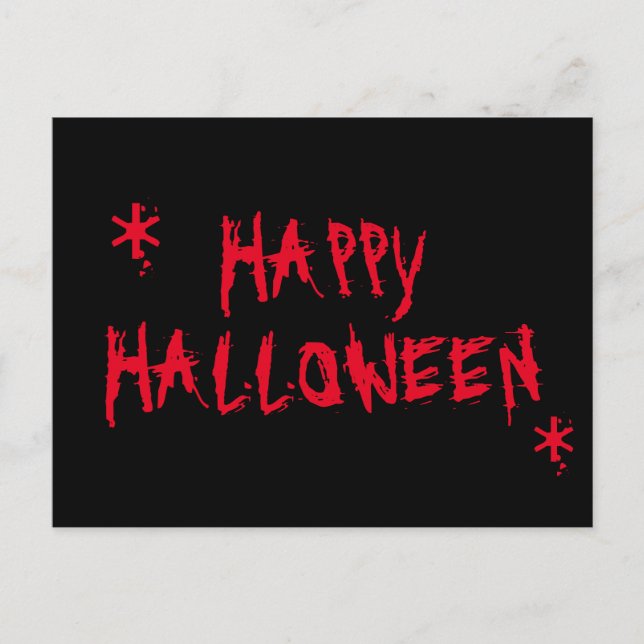 Happy Halloween bloody red and black spooky scary  Postcard (Front)