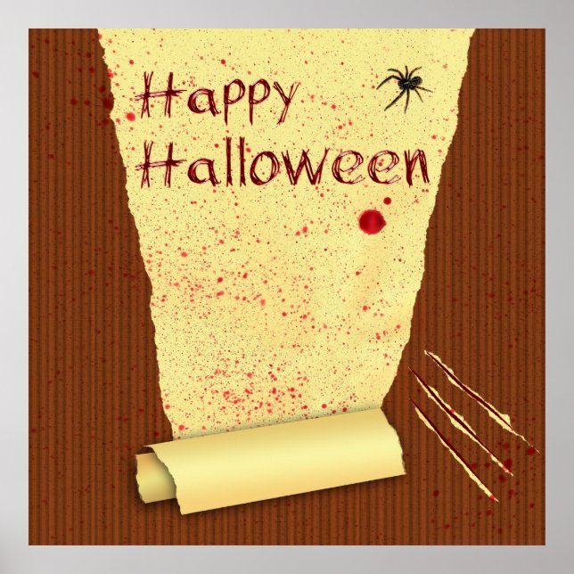 Happy Halloween Bloody Wallpaper Poster (Front)