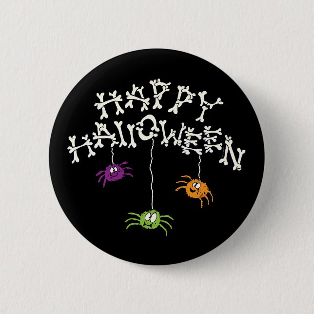 Happy Halloween Bones 2 Inch Round Button (Front)