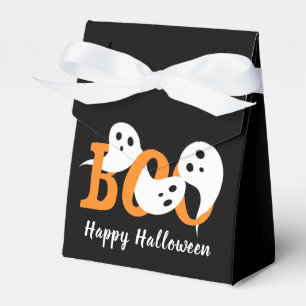 Happy Halloween Boo Ghosts Black Favor Box